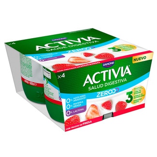 Iogurte Zero Morango Pack4 embalagem 115 g - Activia