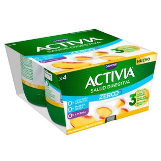 Iogurte Zero Pêssego Pack 4 unidades embalagem 115 g - Activia