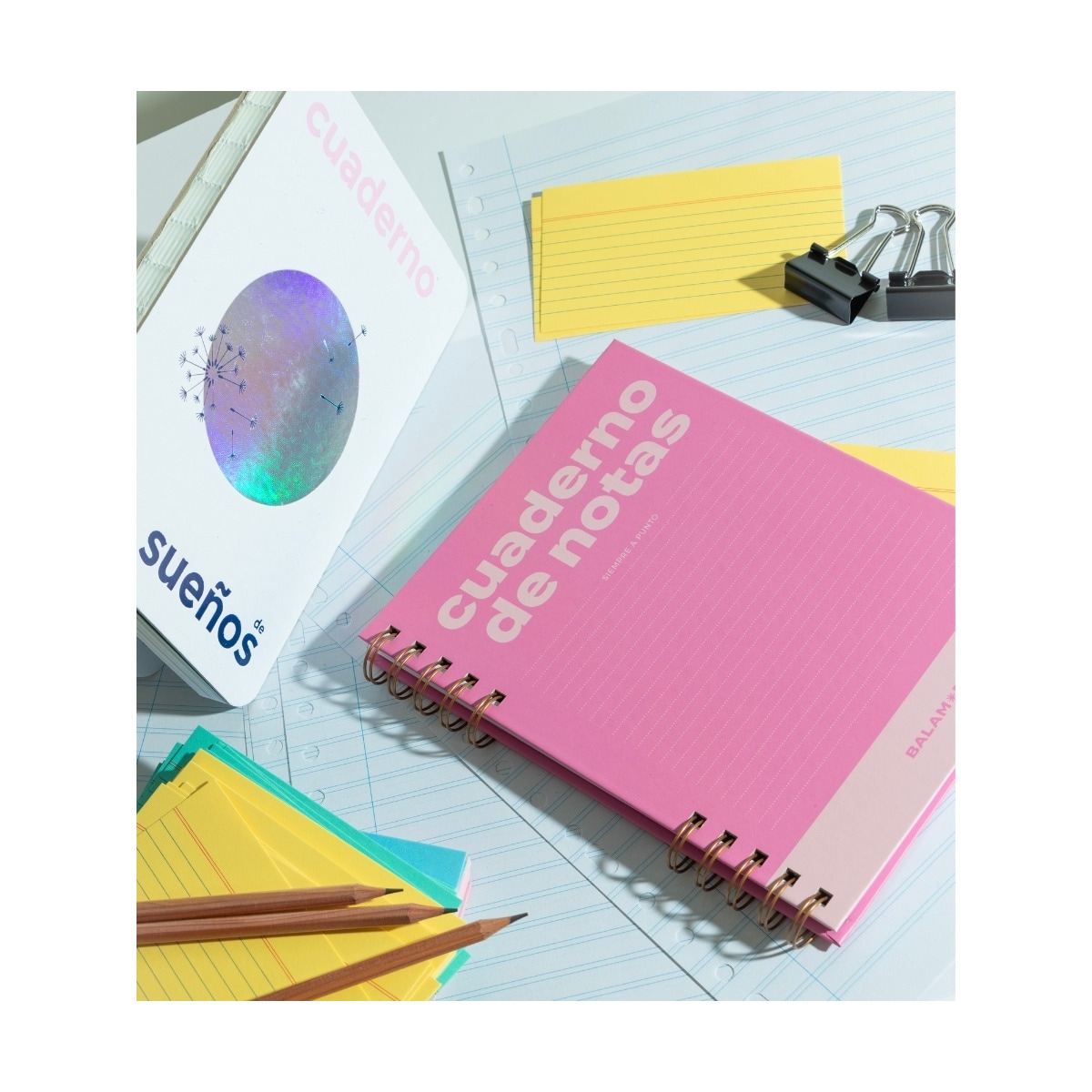 Cuaderno de notas chicle Balamoda rosa y fucsia 3