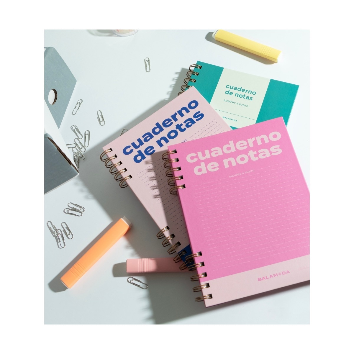 Cuaderno de notas chicle Balamoda rosa y fucsia 4