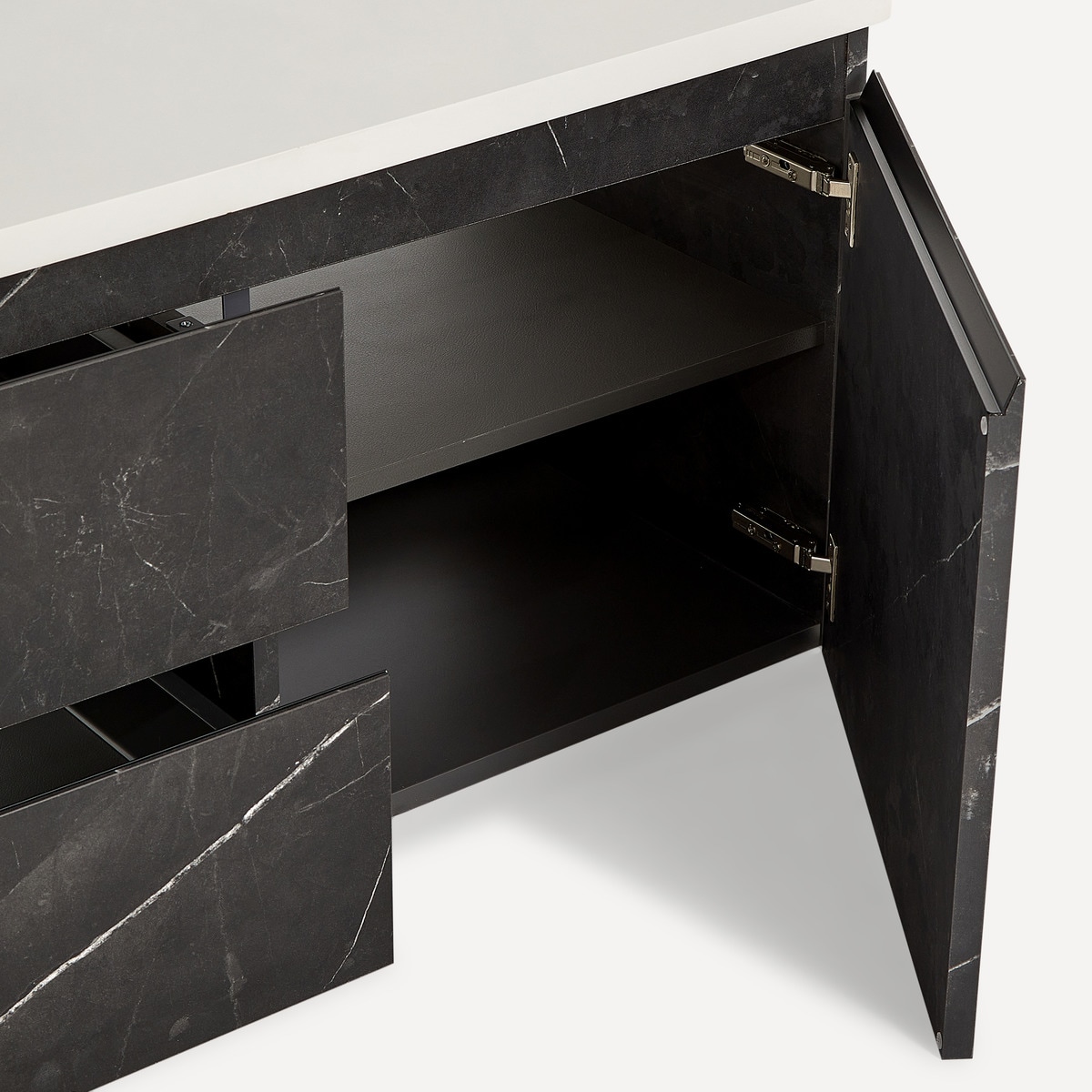 Móvel de Banho Suspenso com Bancada e Lavatório Karbon Preto-7