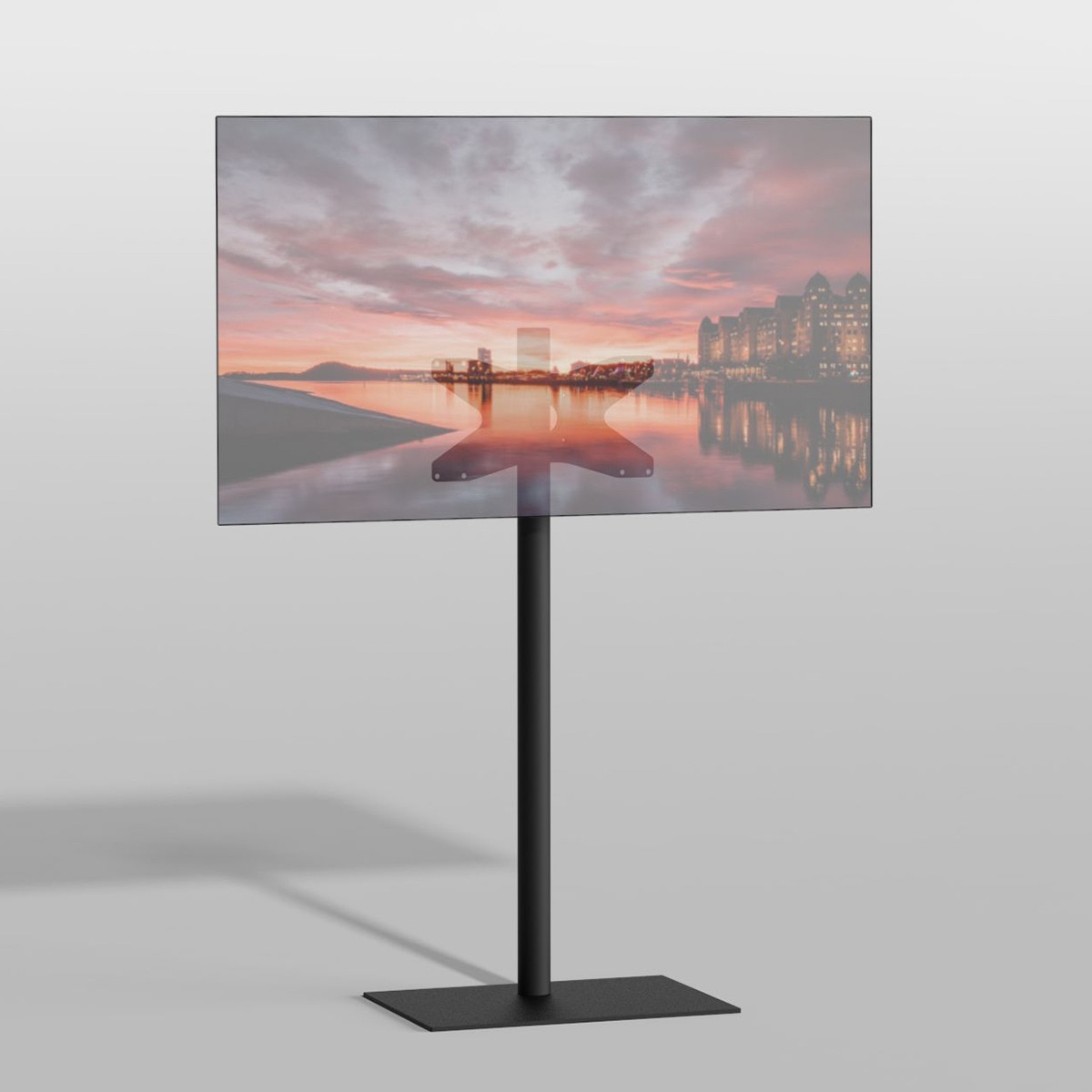 Soporte de suelo Loewe-Cavus SQUARE 120B42 para Serie We. SEE OLED de 32" a 65" Negro-2