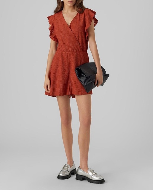 Imagen 0 de Mono corto de mujer de escote cruzado