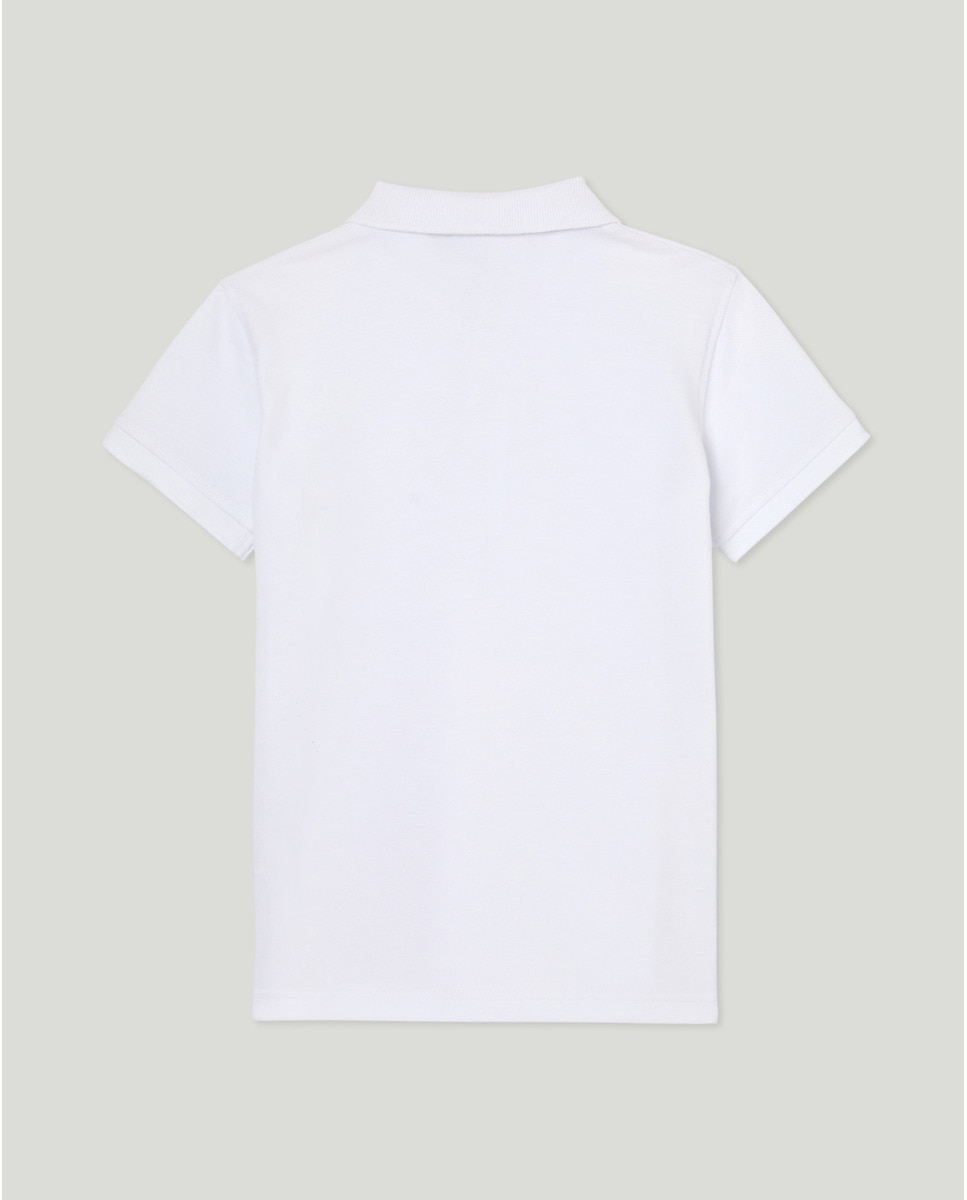 Polo Escolar de Manga Curta Branco-2