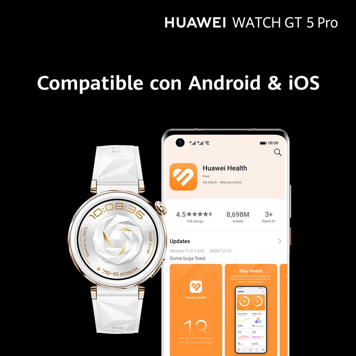SmartWatch Huawei GT 5 Pro 46mm - Preto / Preto Preto-13