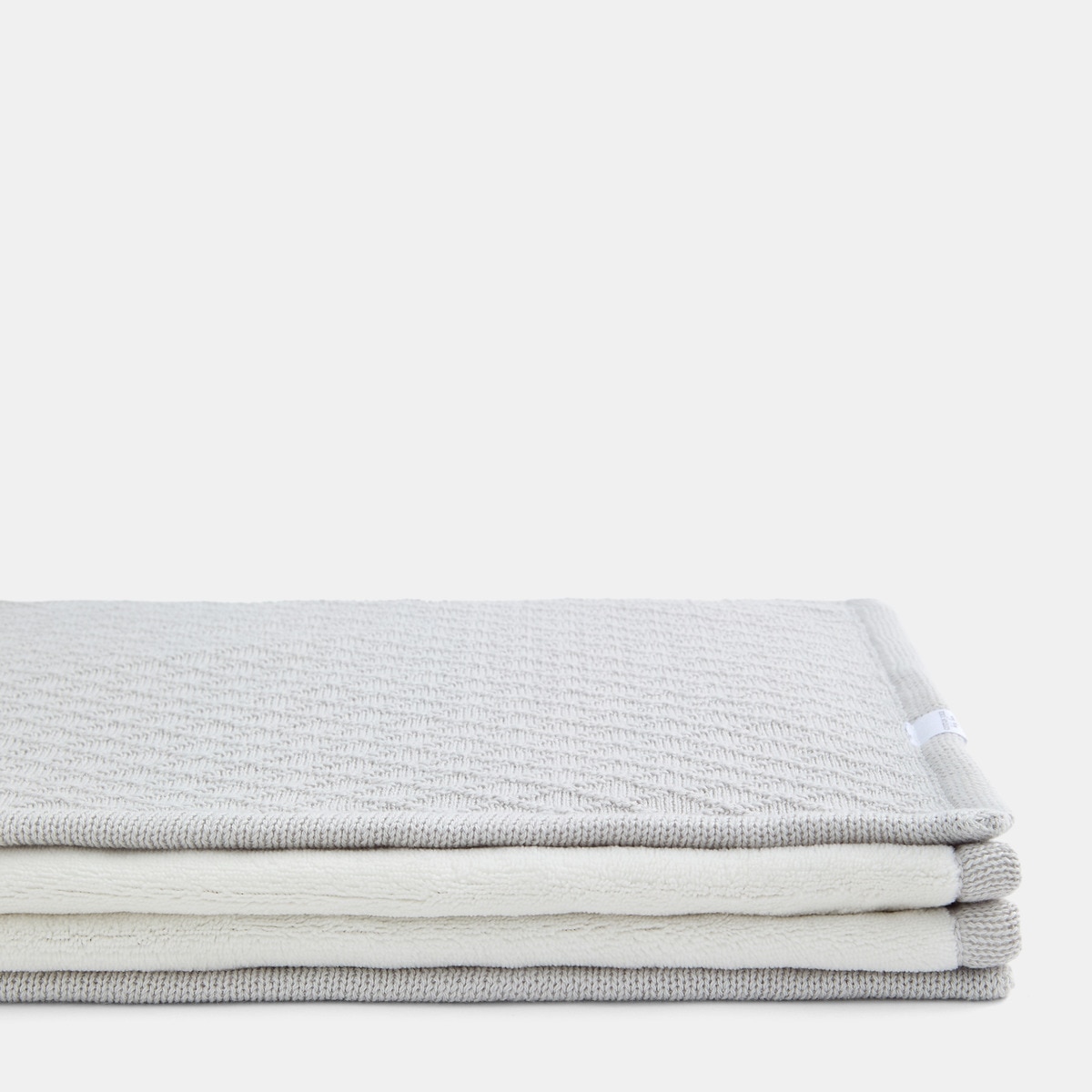 Manta de Camada Dupla 80*110 cm Malha + Microvelour Cinzento-1