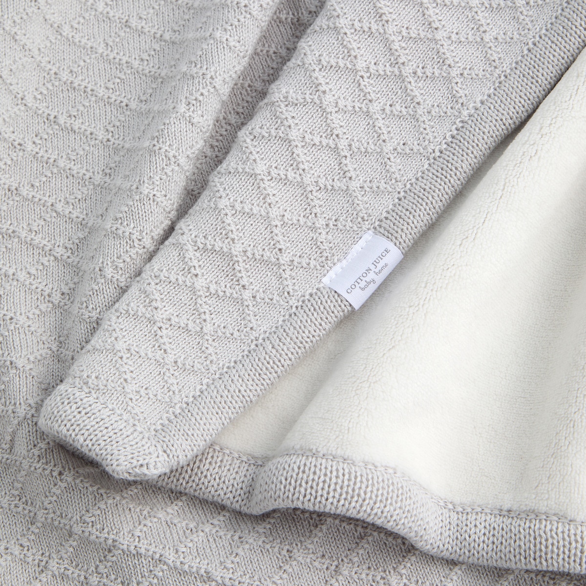 Manta de Camada Dupla 80*110 cm Malha + Microvelour Cinzento-2