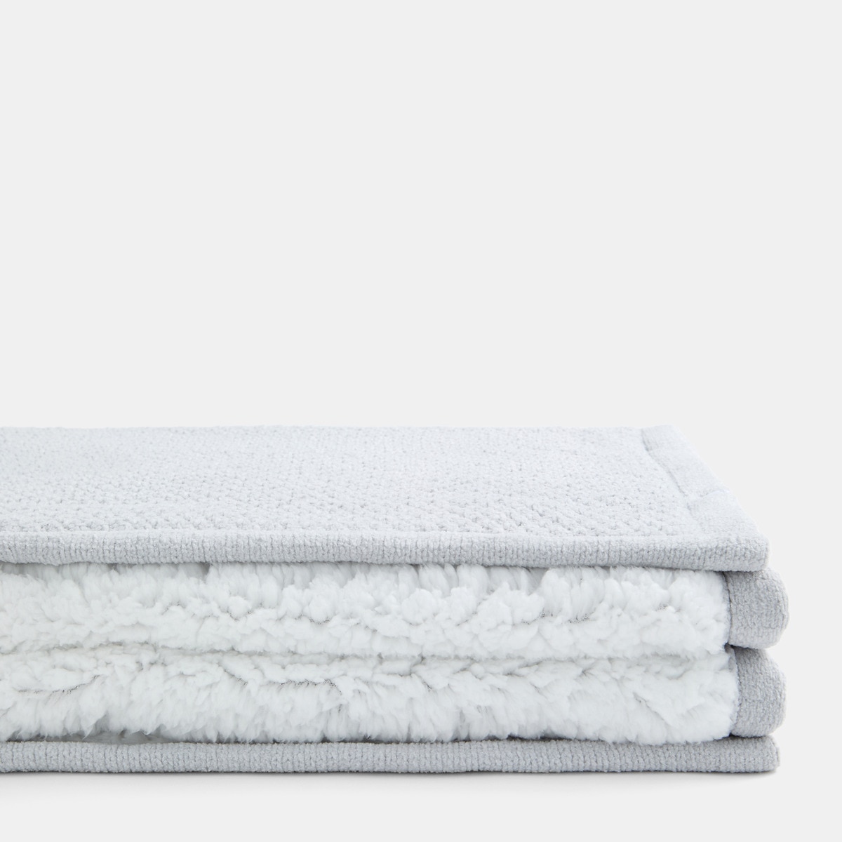 Manta de Dupla Camada 80*110 cm Chenille + Pelo de Borrego Cinzento-1