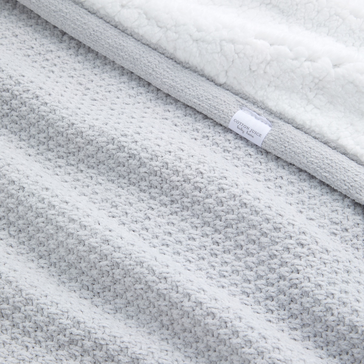 Manta de Dupla Camada 80*110 cm Chenille + Pelo de Borrego Cinzento-2