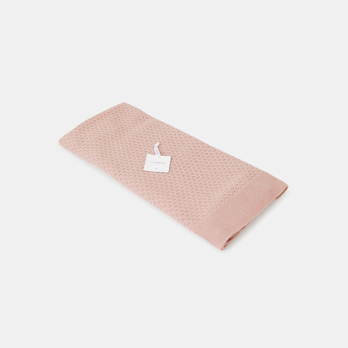 Fralda Tricot de Lã Entrançada Rosa-4