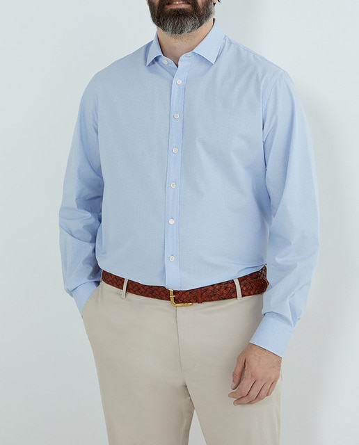 Imagen 0 de Camisa de hombre tallas grandes classic fit de micro puntos tallas grandes