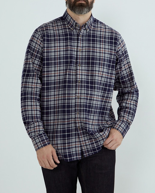 Imagen 0 de Camisa de hombre tallas grandes classic fit de franela y cuadros tallas grandes