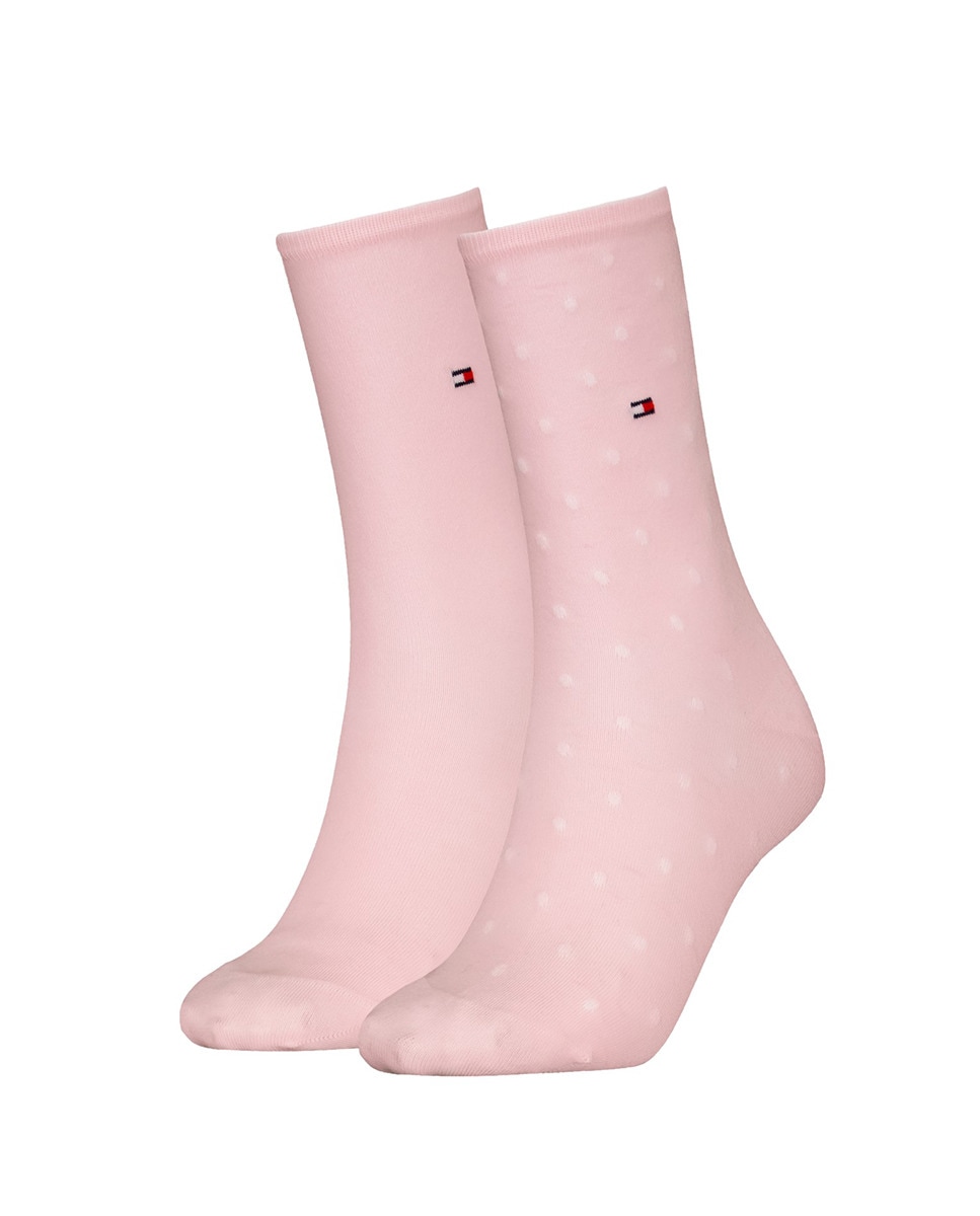 Imagem 0 de Pack de dois pares de meias de senhora, um com bolinhas e outro liso