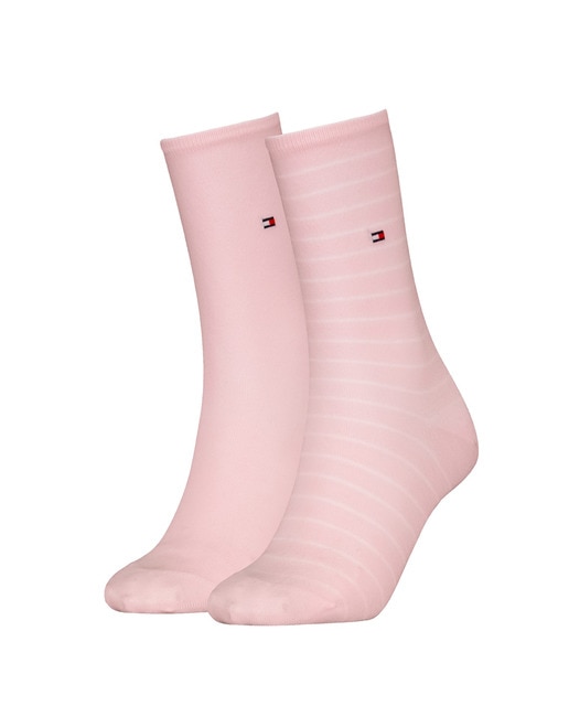 Imagen 0 de Pack de dos calcetines de mujer uno con rayas de lurex y otro liso
