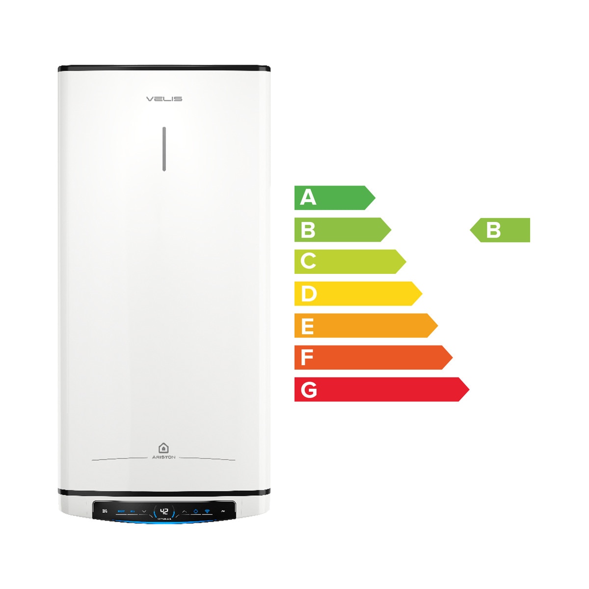 Termo eléctrico vertical/ horizontal Ariston 100 litros, conexión WiFi -VELIS WIFI 100 ES EU Blanco-5