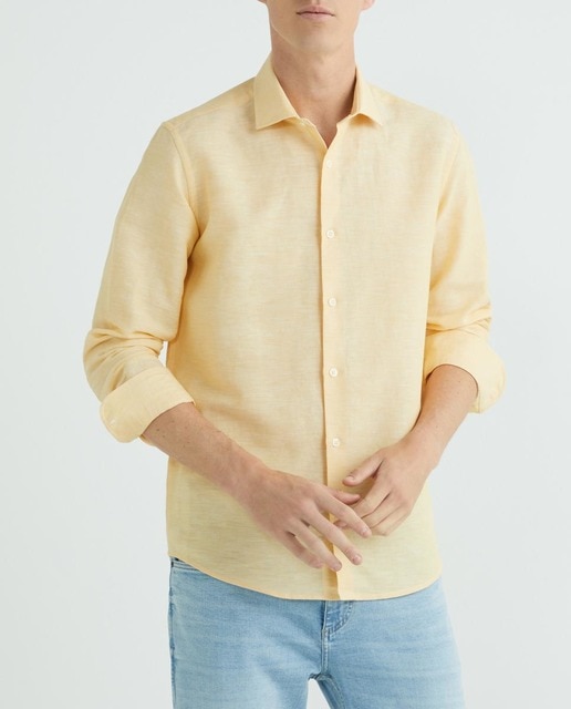 Imagen 0 de Camisa de hombre de lino y algodón