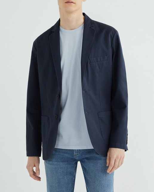 Imagen 0 de Chaqueta sport de hombre lisa de algodón classic fit