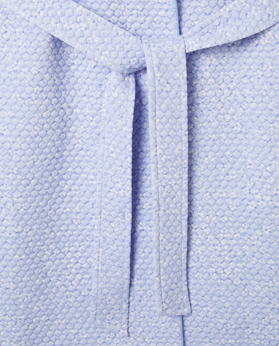 Robe com Laço e Estampado Azul-4