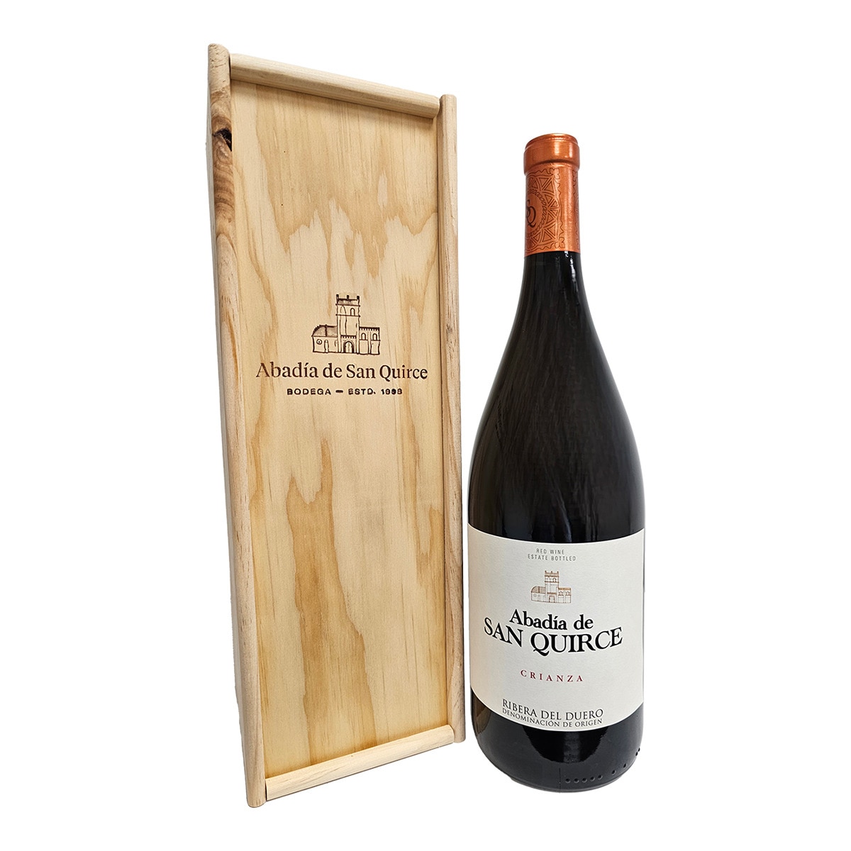 Imagen 0 de Estuche vino tinto Abadía de San Quirce crianza 2019 Ribera del Duero Mágnum