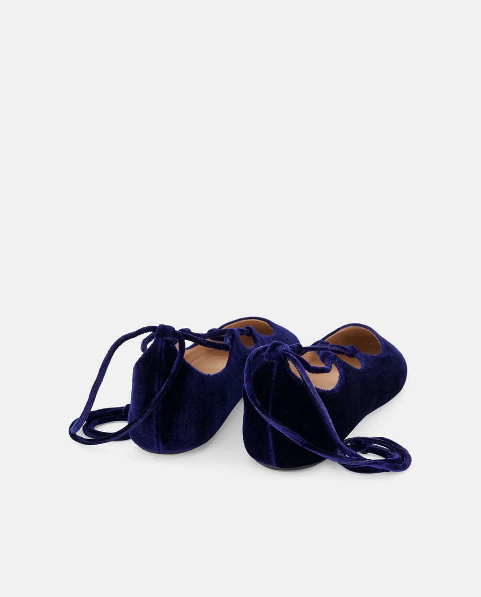Sapatos de Presilho de Veludo com Tiras Azul-marinho-3