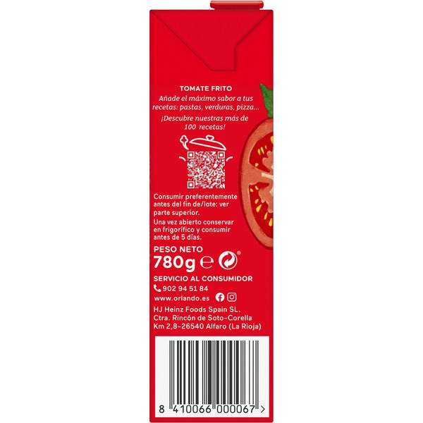 tomate frito sin gluten envase 780 g