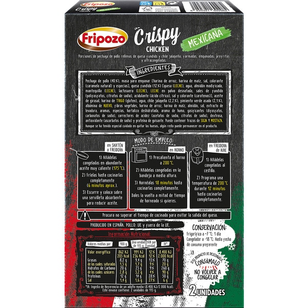 crispy chicken Mexican chicken breast processed cheese and jalapeño box 230 g