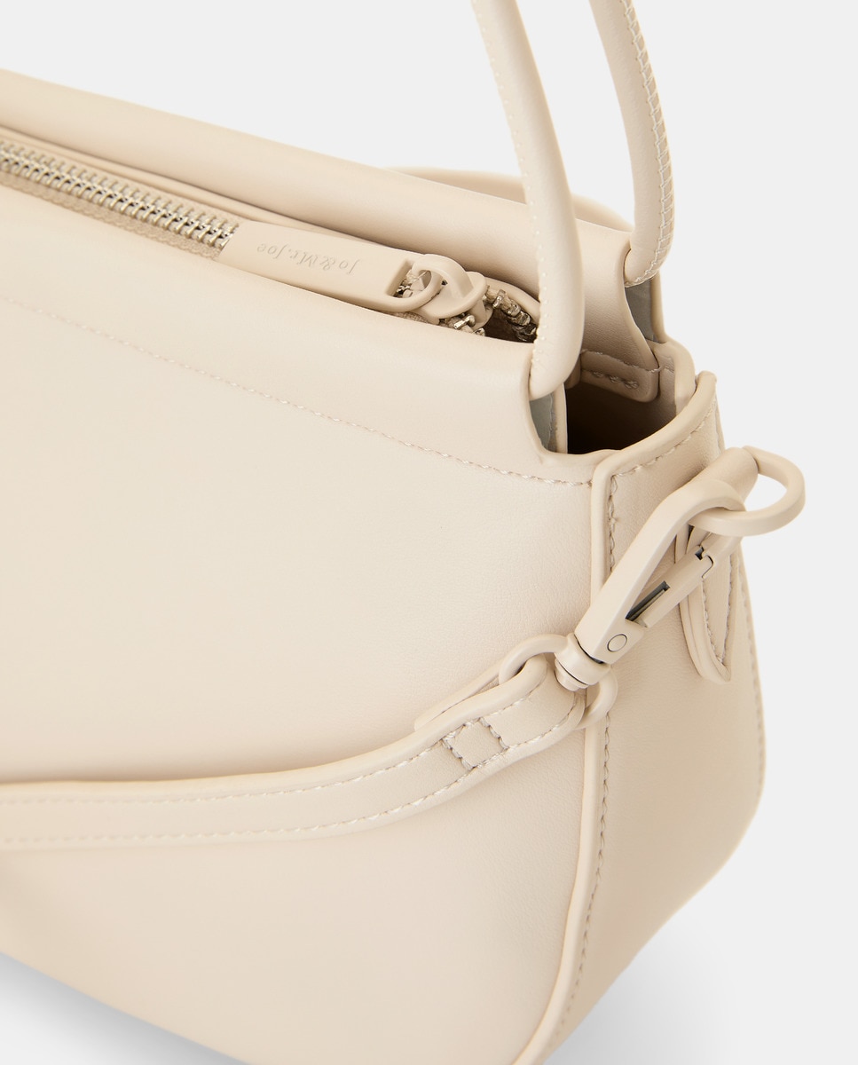 Mala Crossbody com Alça Tubular Branco-marfim-3