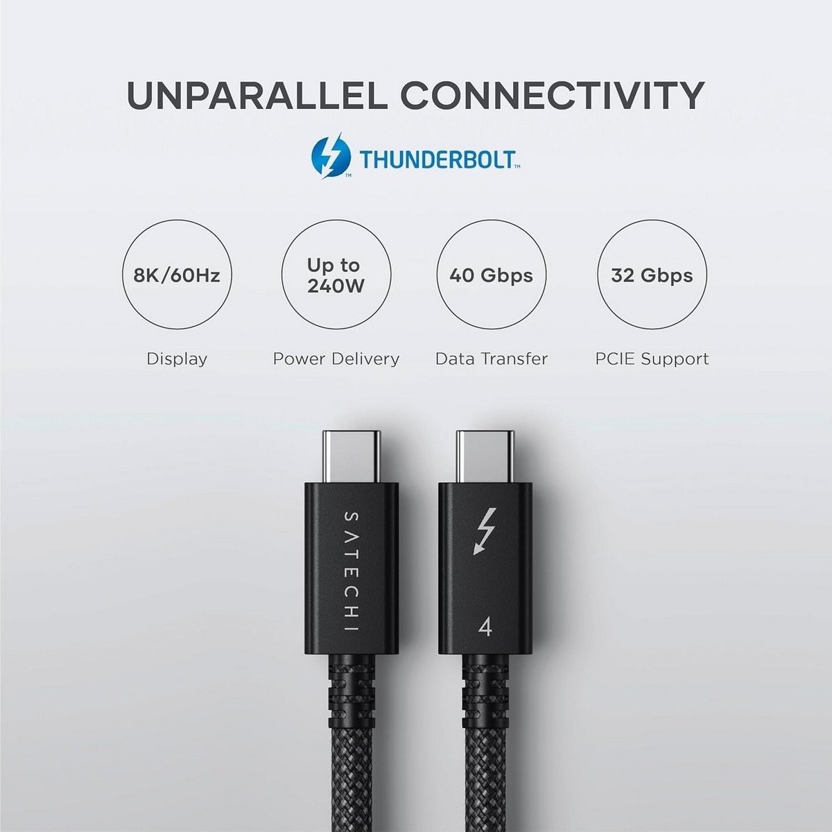 Cabo Thunderbolt Satechi Pro USB-C para USB-C 1m - Preto 3