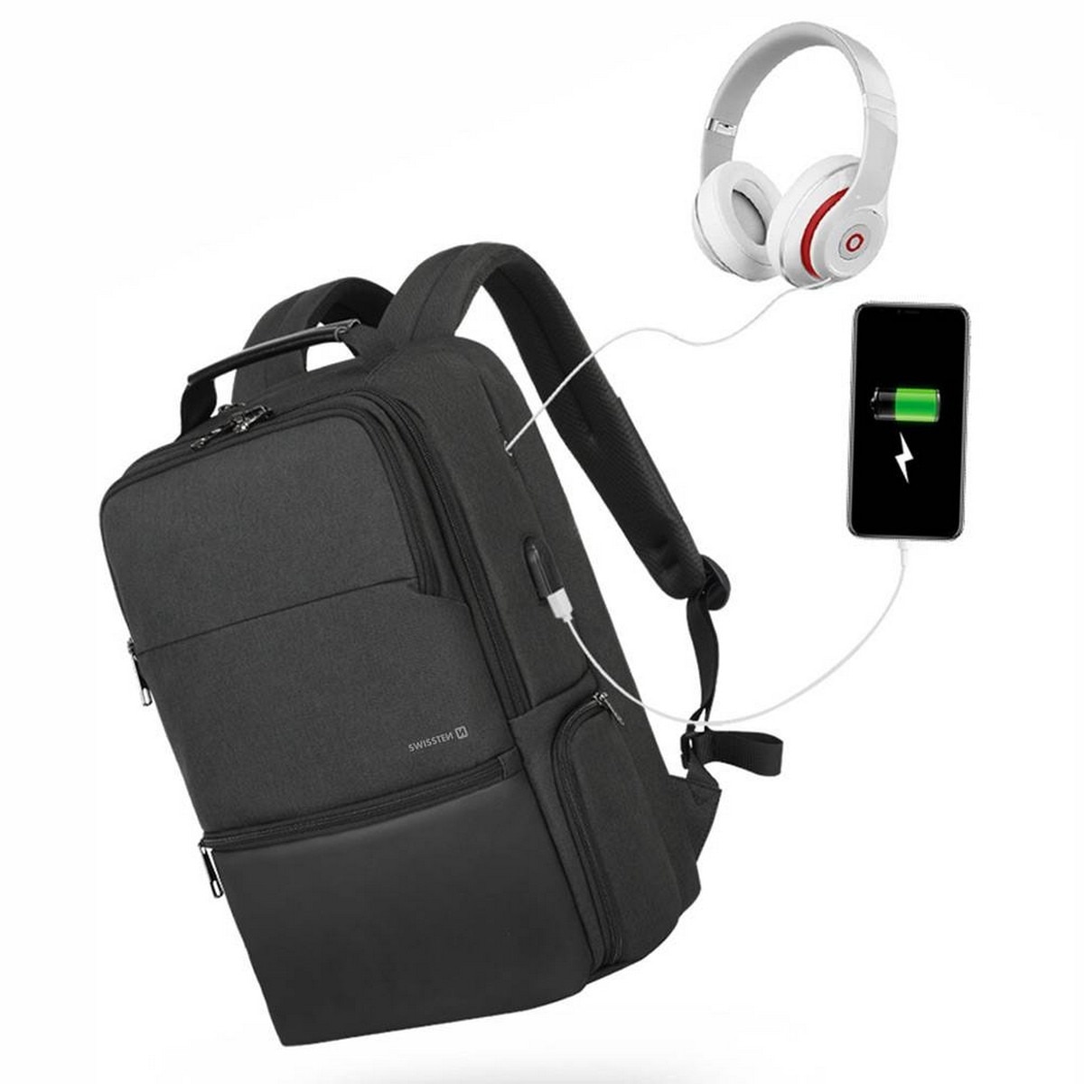 Mochila Swissten Laptop Backpack 15,6"- Preto 3