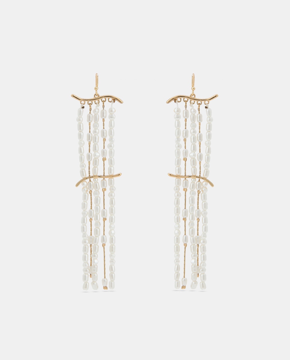 Brincos Cascata com Pérolas 390 Ouro-1
