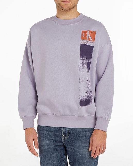 Imagen 0 de Sudadera de hombre lila dibujo frontal-lateral