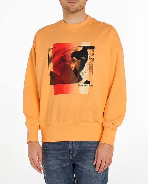 Imagen 0 de Sudadera de hombre naranja dibujo frontal