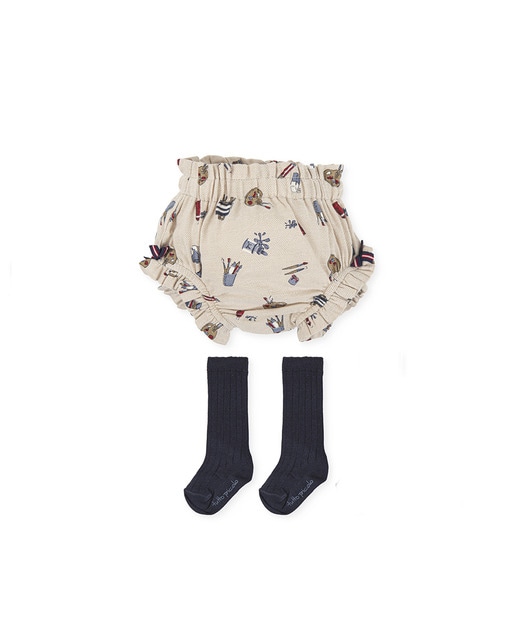 Imagen 0 de Cubrepañal de bebé niña estampado con calcetines