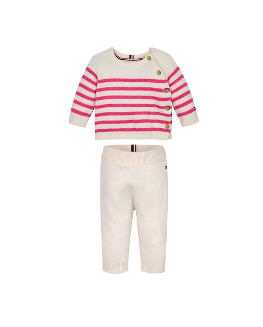 Imagen 0 de Conjunto de punto de bebé niña compuesto por jersey y pantalón