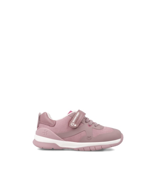 Imagen 0 de Zapatillas de niña en rosa bajas con cierre adherente y elásticos