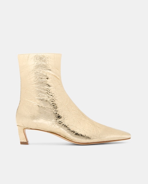 Imagen 0 de Botines de piel de mujer metalizados
