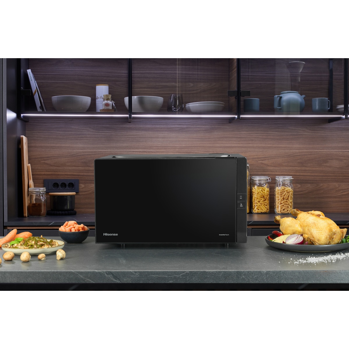 Microondas Hisense 25 litros y grill - H25MOBS4HGI Negro-3