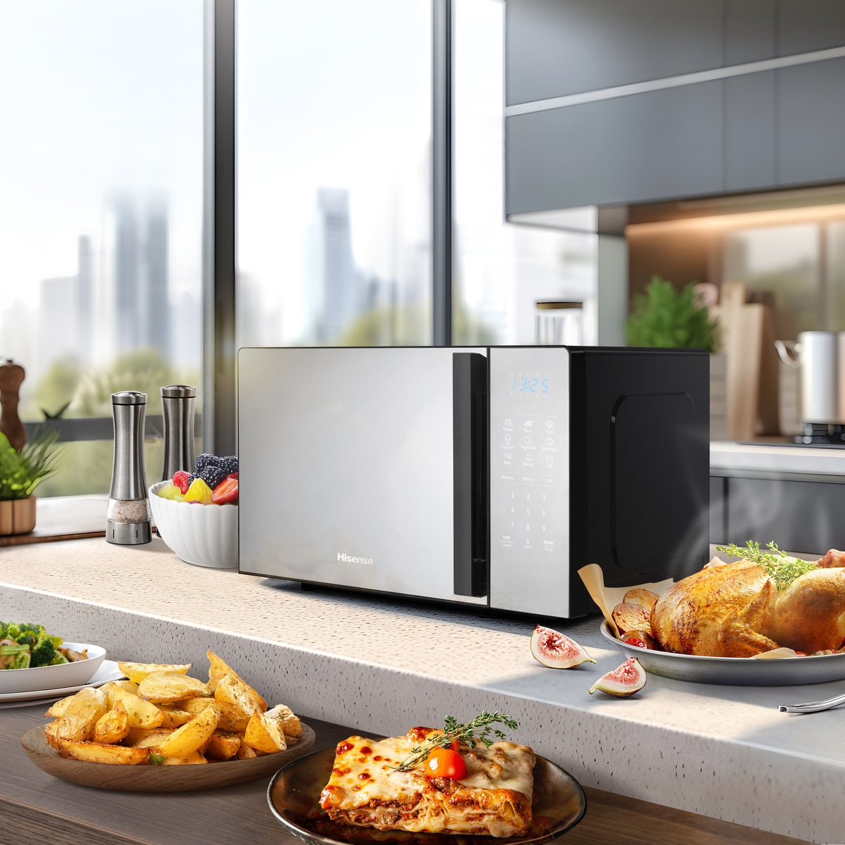 Microondas Hisense 20 litros y grill - H20MOMBS4HG Negro-4
