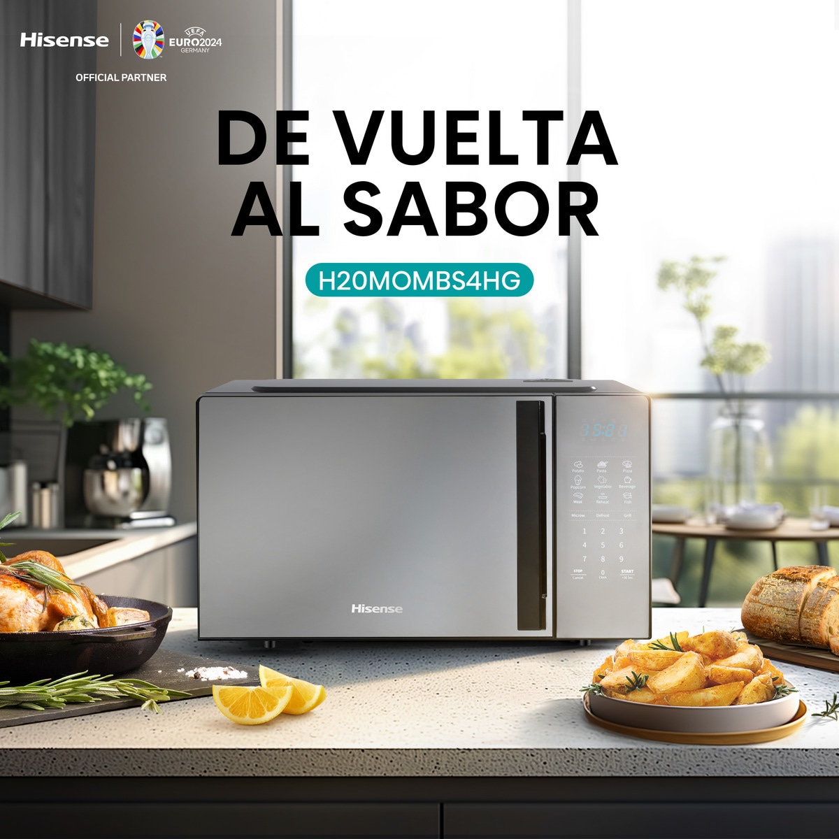 Microondas Hisense 20 litros y grill - H20MOMBS4HG Negro-5