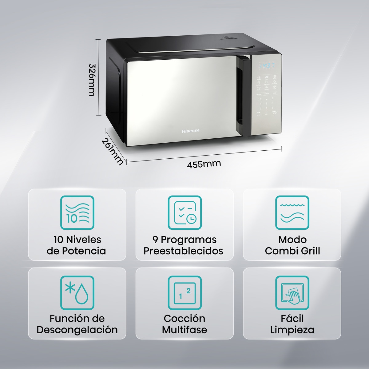 Microondas Hisense 20 litros y grill - H20MOMBS4HG Negro-2