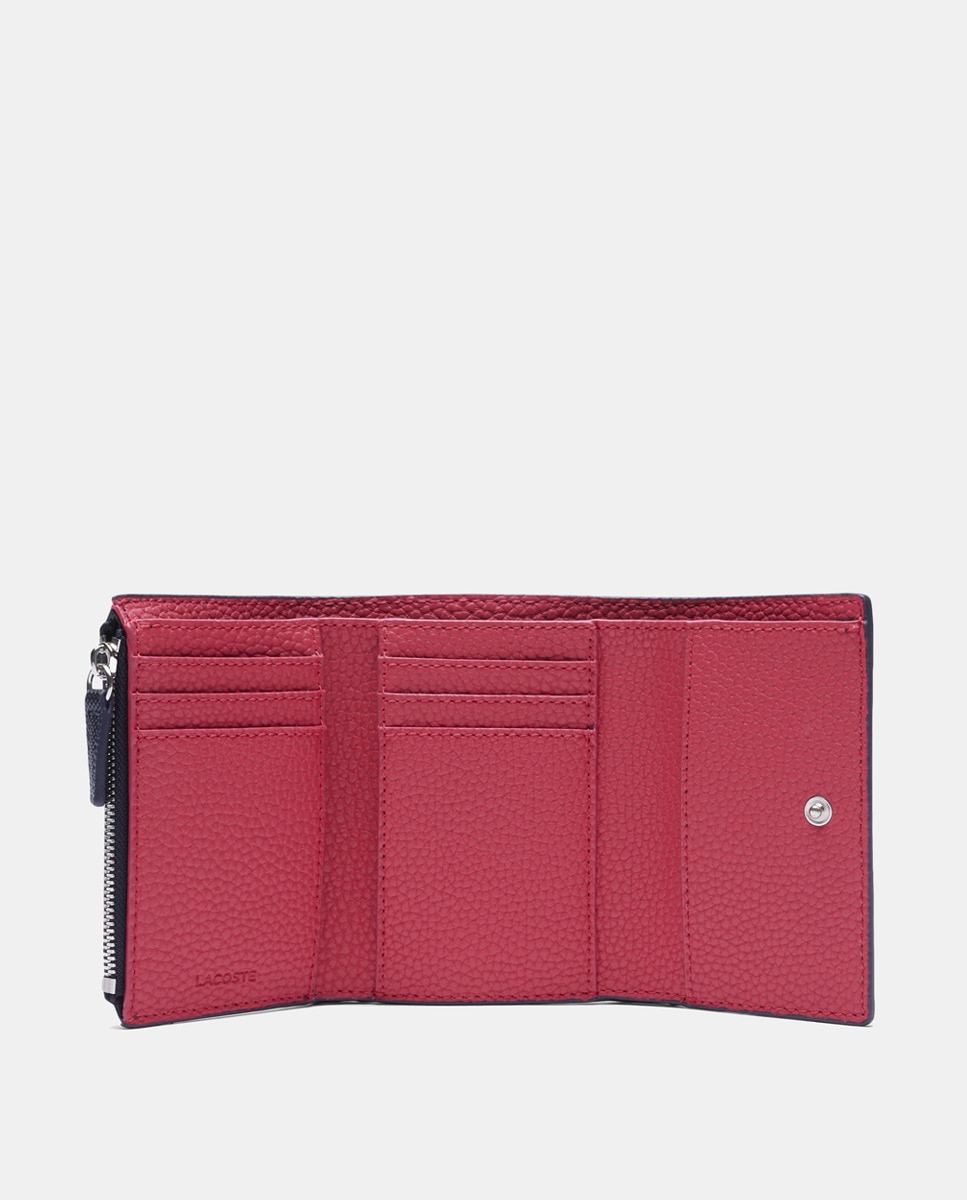 Carteira grande preta com fecho-éclair Azul-marinho-6