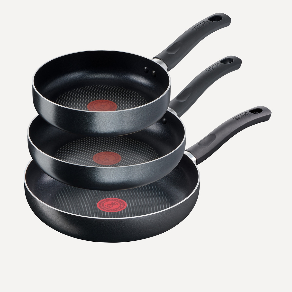 Set de 3 sartenes de aluminio Easy Cook Tefal Negro-1