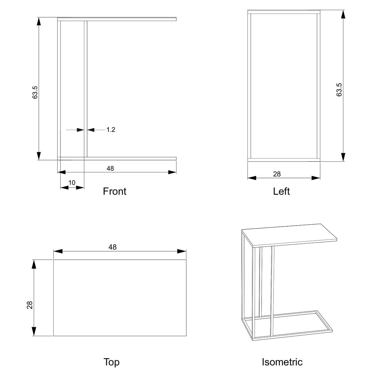 Mesa Auxiliar de Ferro Carole Ouro-6