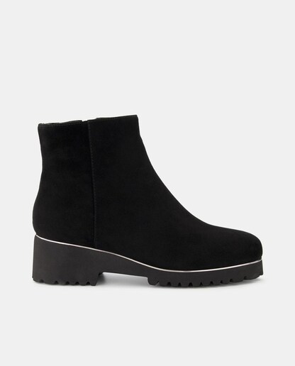 Imagen 0 de Botines de mujer en serraje con plataforma y tacón bloque Xtralight - Línea Comfort