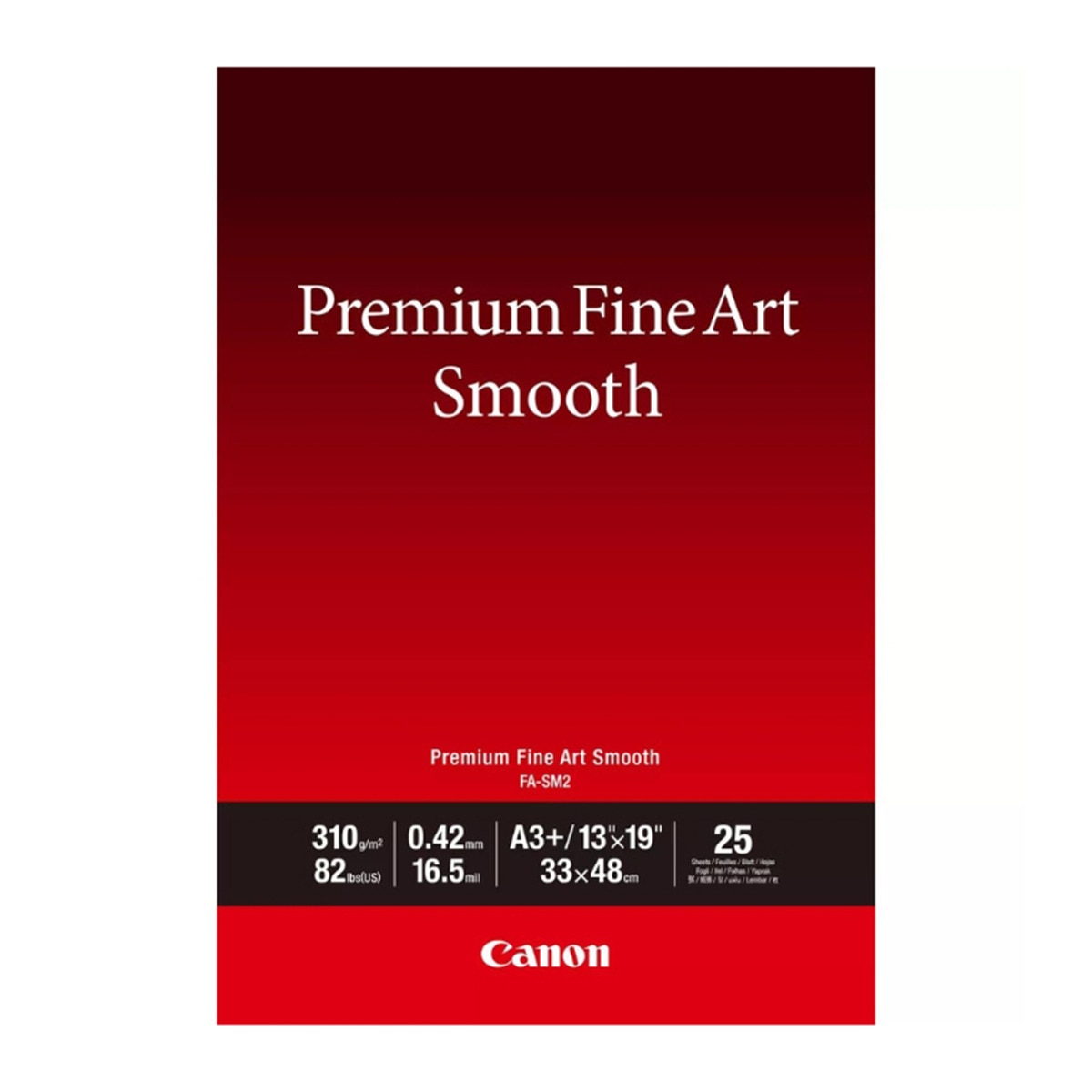 Papel fotográfico Canon Premium Fine Art Smooth FA-SM2, A3 Plus 25 hojas Blanco-1