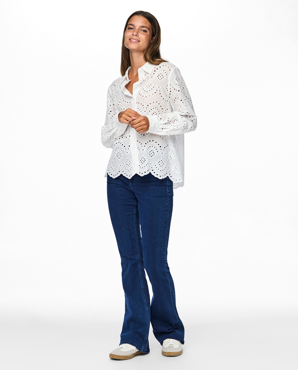 Camisa com Bordado Inglês Branco-6