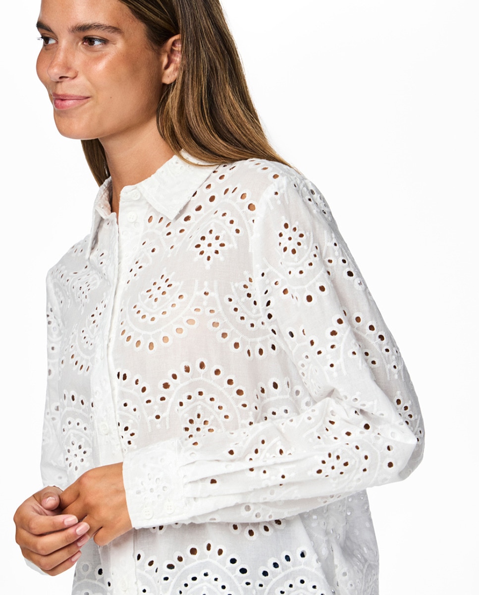 Camisa com Bordado Inglês Branco-3
