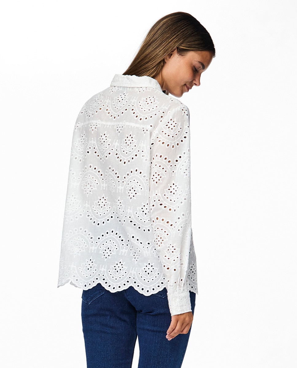 Camisa com Bordado Inglês Branco-2