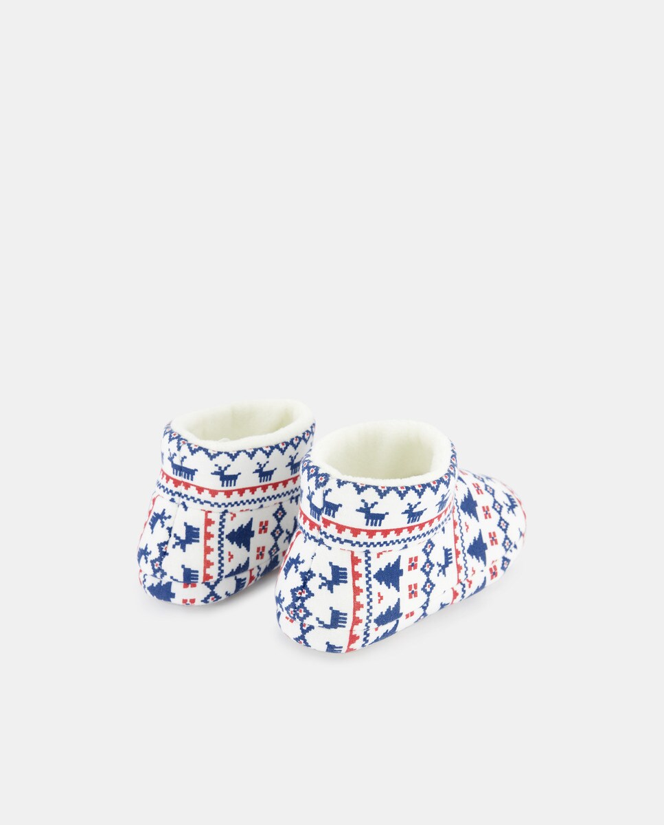 Bota jacquard Crema-3