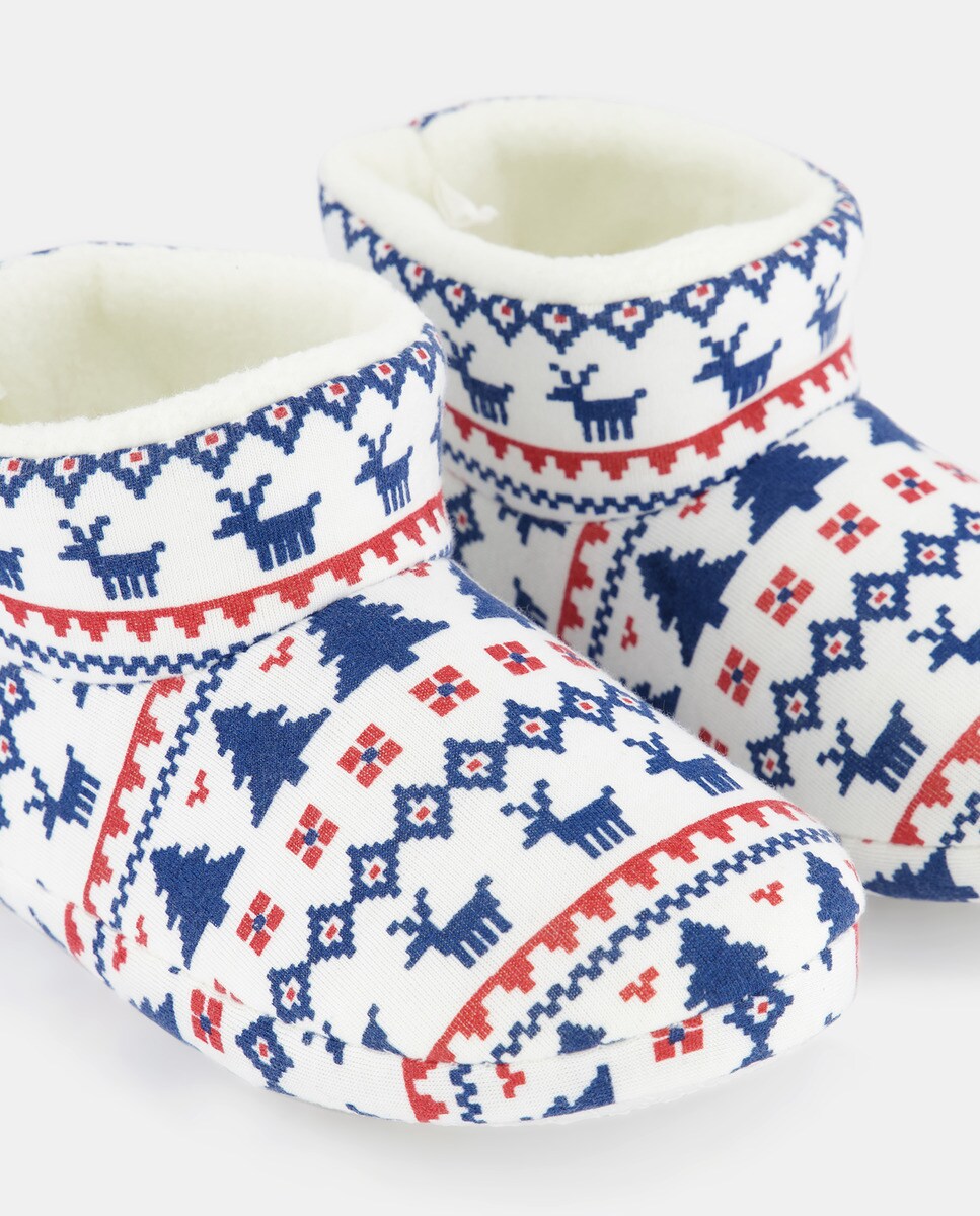 Bota jacquard Crema-5